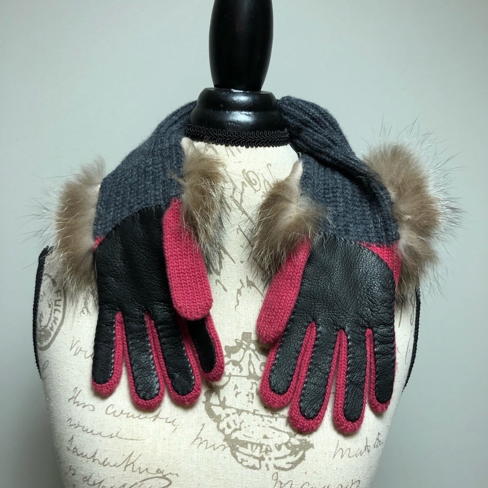 Moncler Cashmere, Wool, Leather and Marmot Fur New With Tags Size Small - Picture 8 of 8